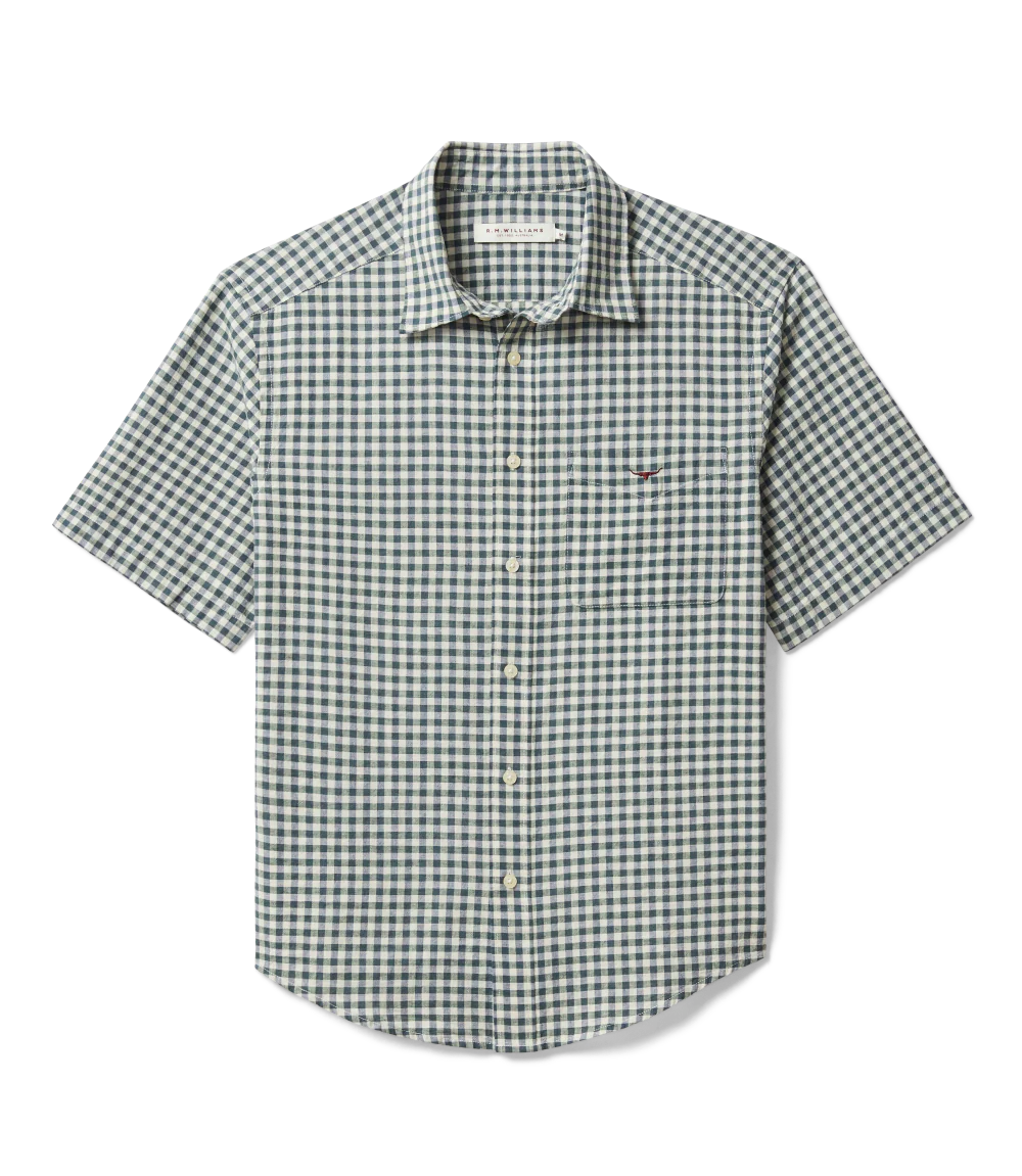 R.M.Williams Mens Johnson S/S Shirt (SHU11OS01) Olive - Image 4