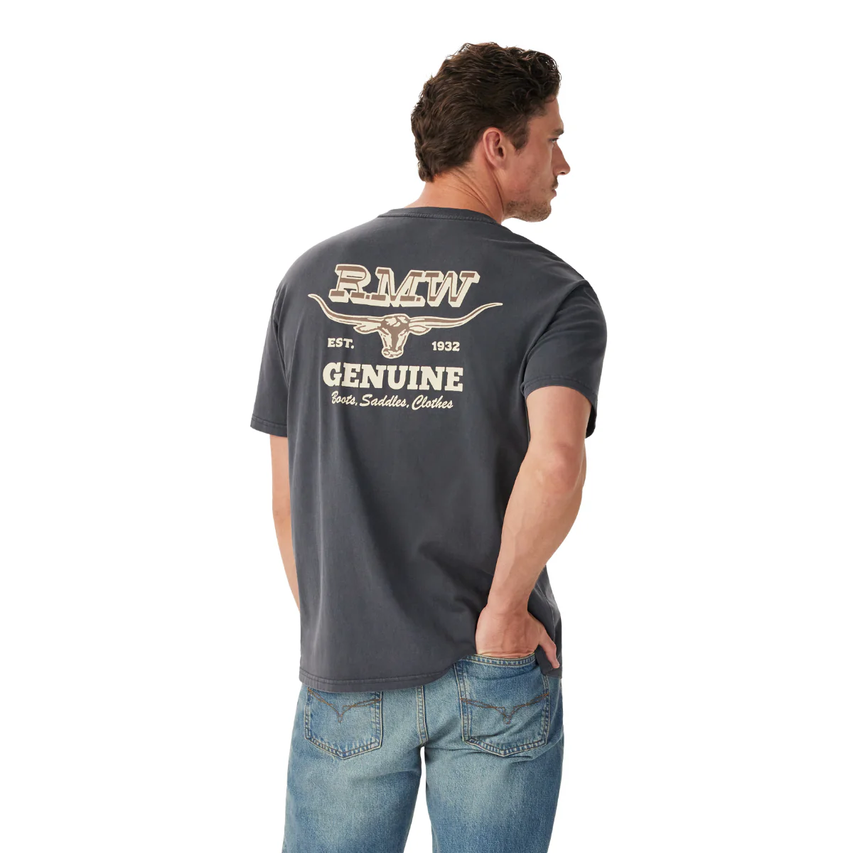 R.M.Williams Mens Louth S/S Tee (KDU10JE05) Vintage Black - Image 2