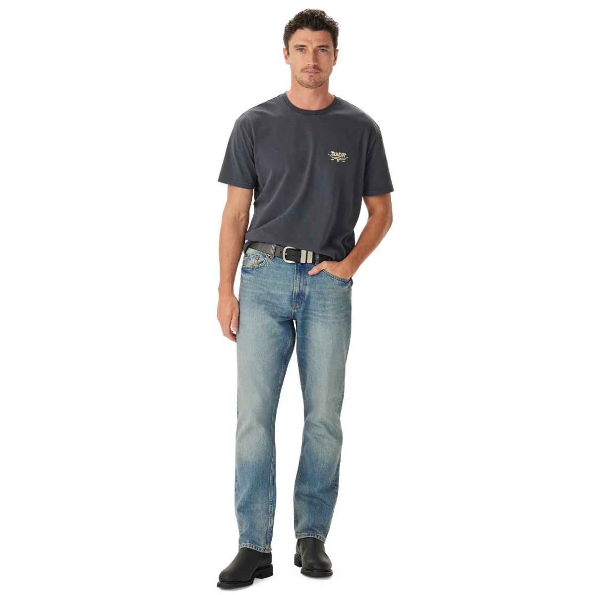 R.M.Williams Mens Louth S/S Tee (KDU10JE05) Vintage Black - Image 3