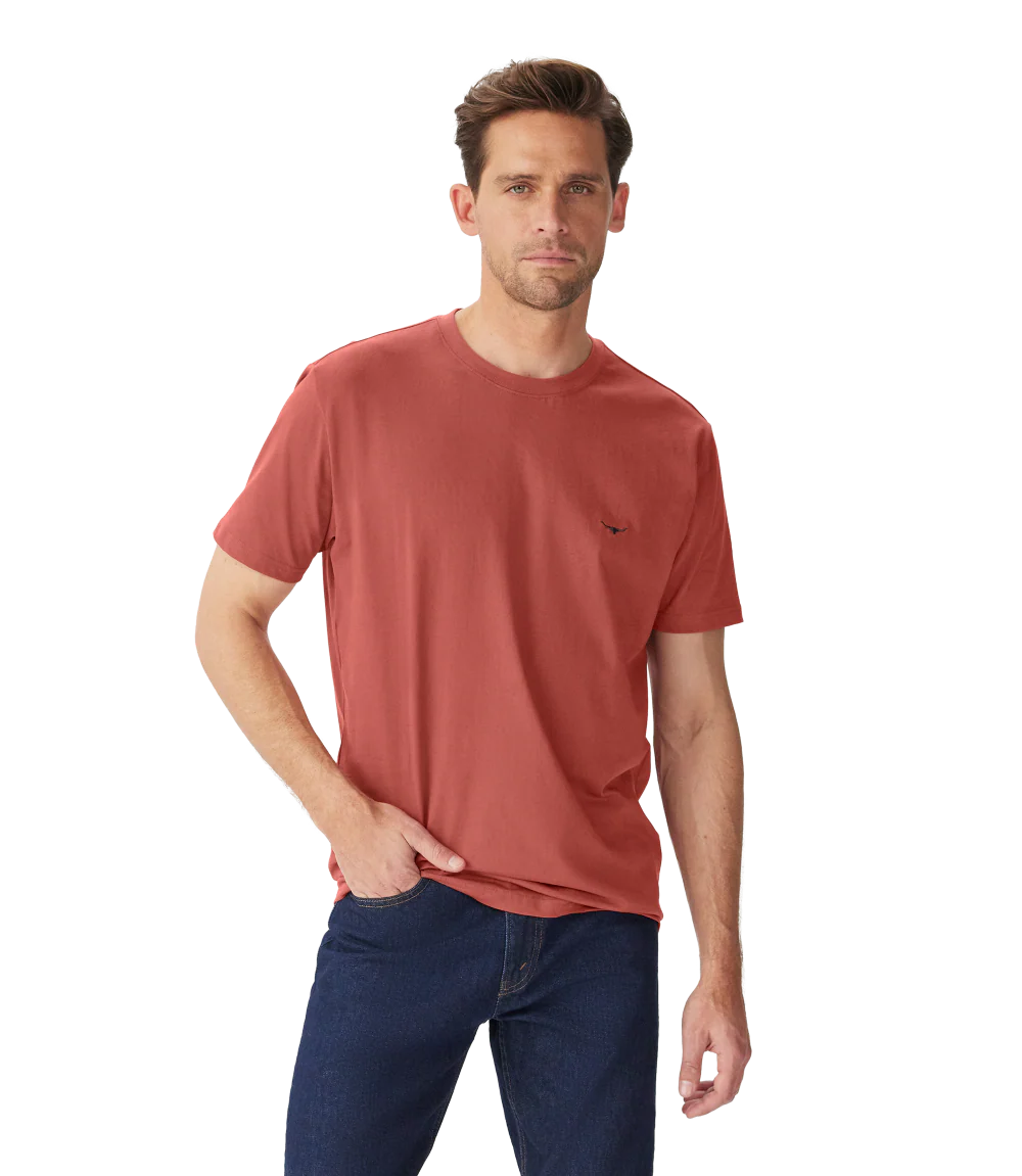R.M.Williams Mens Parson S/S Tee (KD210JE53) Red