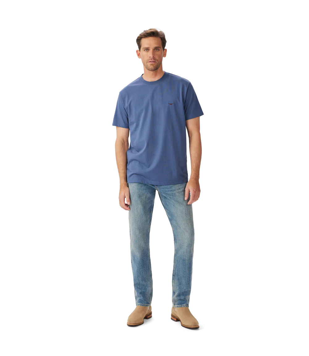 R.M.Williams Mens Parson S/S Tee (KD210JE53) Vintage Indigo - Image 3