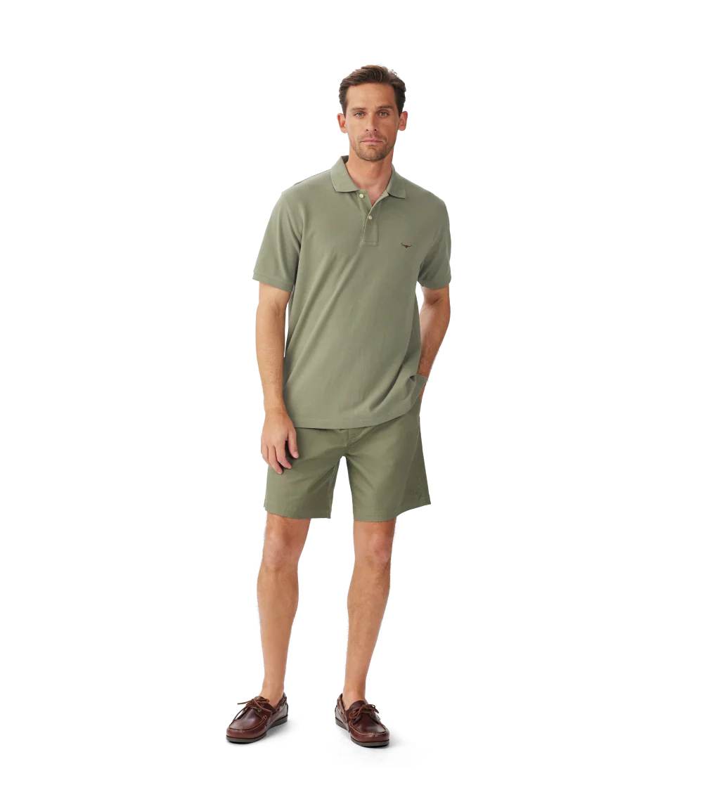 R.M.Williams Mens Rod Polo (KP210PQ23) Dark Olive/Olive - Image 3