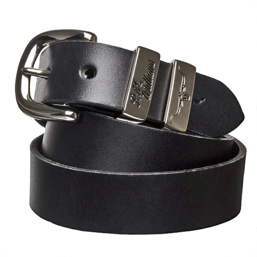 R.M.Williams Silver Buckle 1 1/4" 3 Piece Work Belt (CB440.2) Black - Image 10