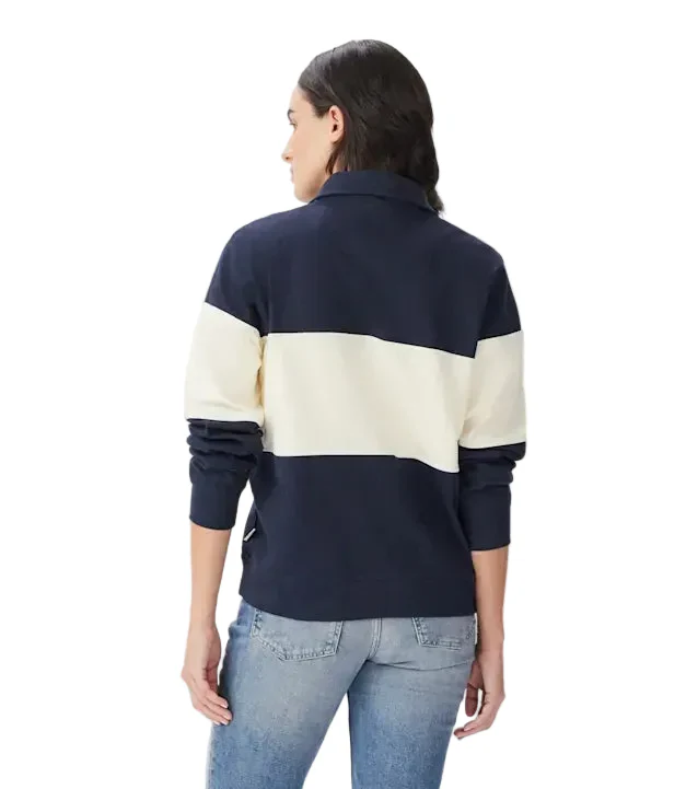 R.M.Williams Womens Trickett Panel 1/4 Zip Jumper (KZ800RJ01) Navy Ivory - Image 2