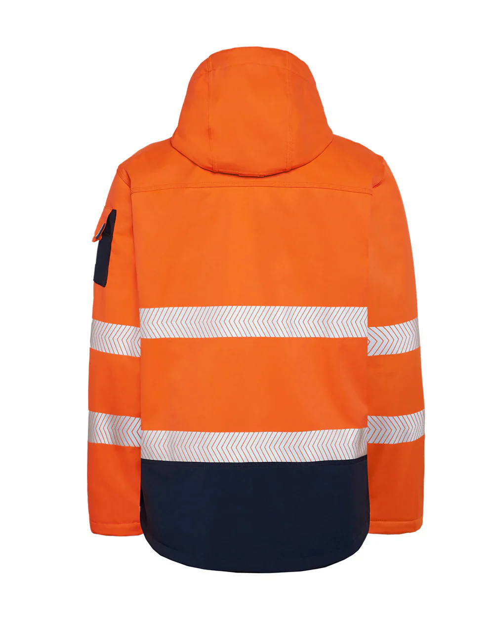 Rainbird Mens Hi Vis Jones Softshell Jacket (8634) Fluoro Orange/Navy - Image 3