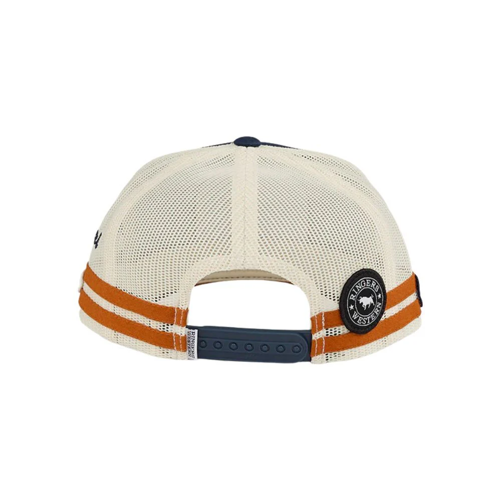 Ringers Western Big Rig Trucker Cap (723154RW) Navy/Burnt Orange - Image 4