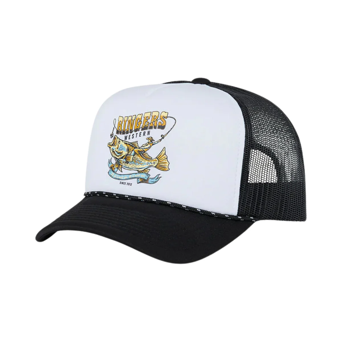 Ringers Western Bucking Barra Foam Cap (425061RW) White/Black