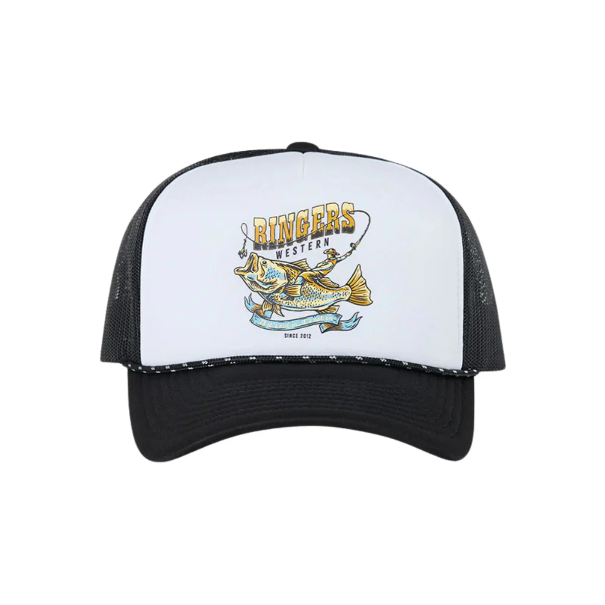 Ringers Western Bucking Barra Foam Cap (425061RW) White/Black - Image 2