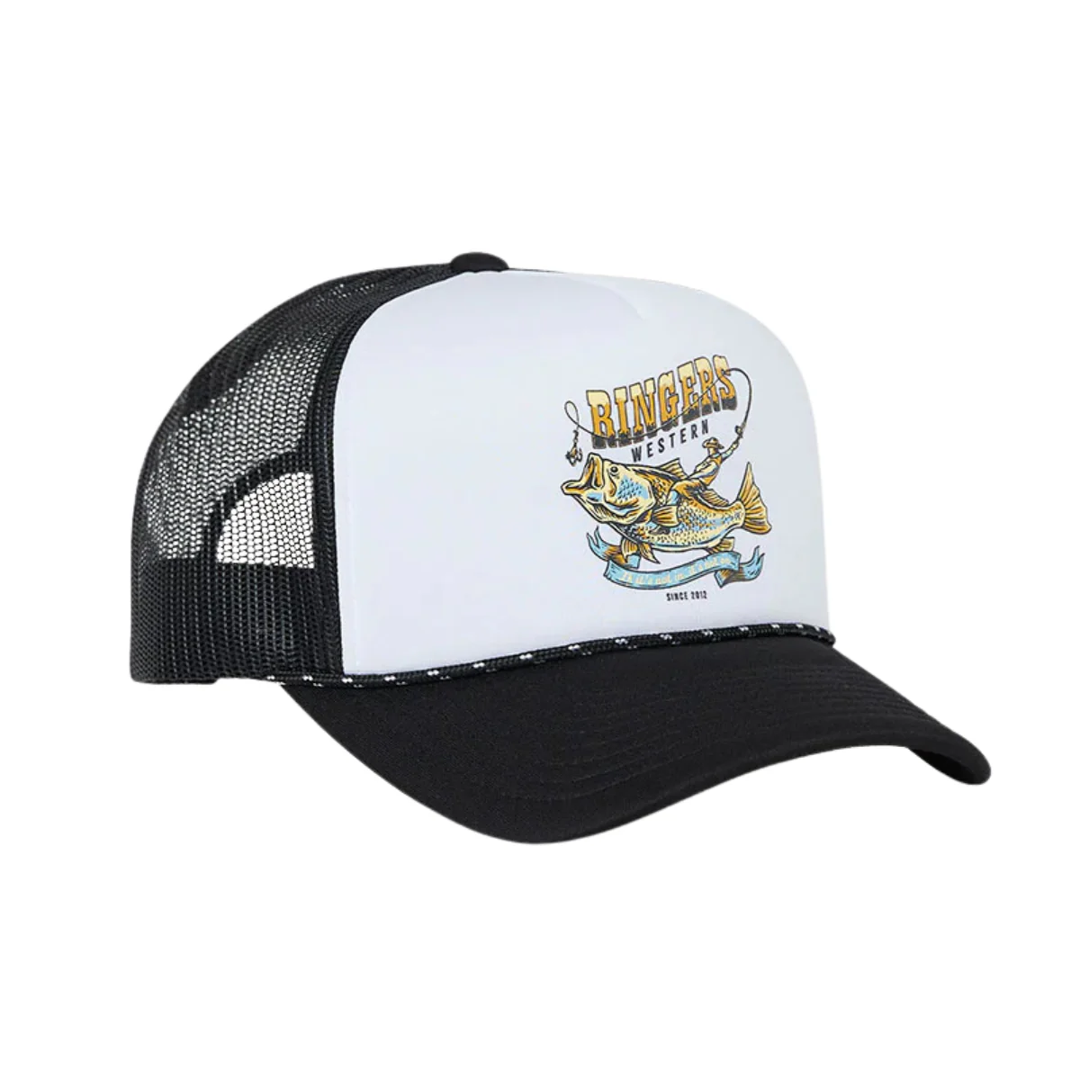 Ringers Western Bucking Barra Foam Cap (425061RW) White/Black - Image 6