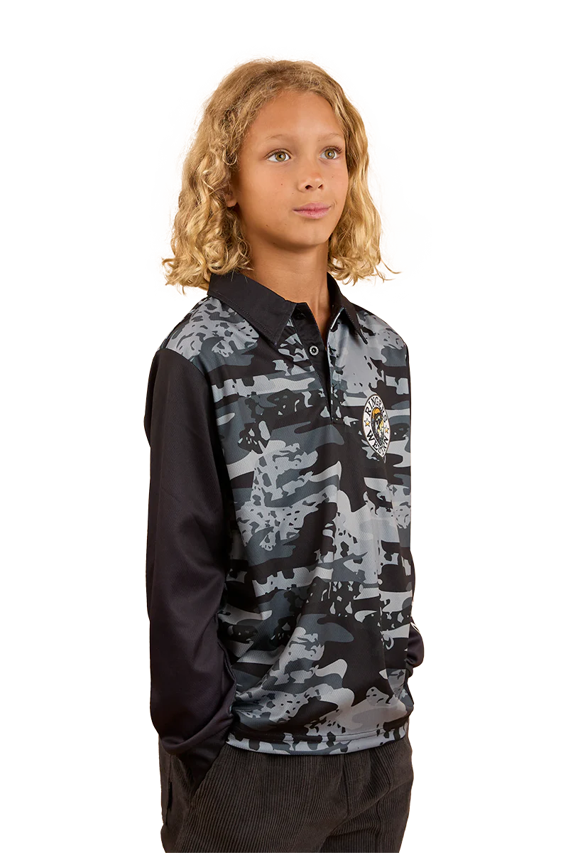 Ringers Western Childrens Big Catch L/S Fishing Jersey (324018RW) Black Camo - Image 3