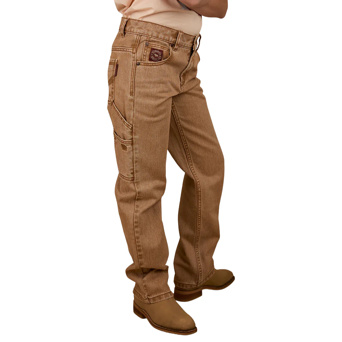 Ringers Western Childrens Buckland Relaxed Jeans (324039RW) Dark Sand - Image 2