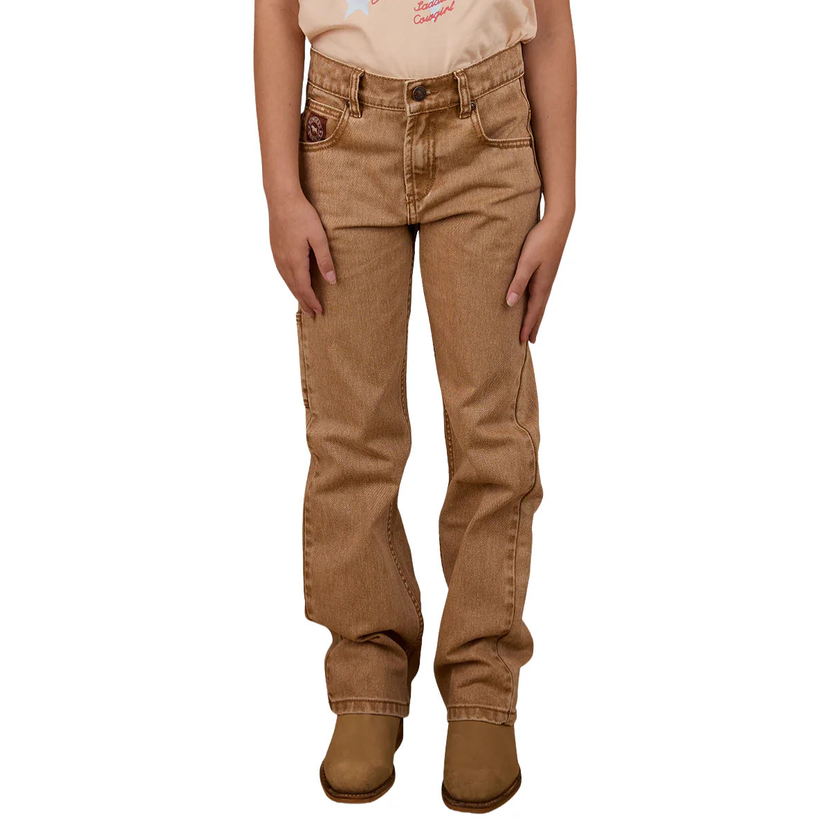 Ringers Western Childrens Buckland Relaxed Jeans (324039RW) Dark Sand - Image 5