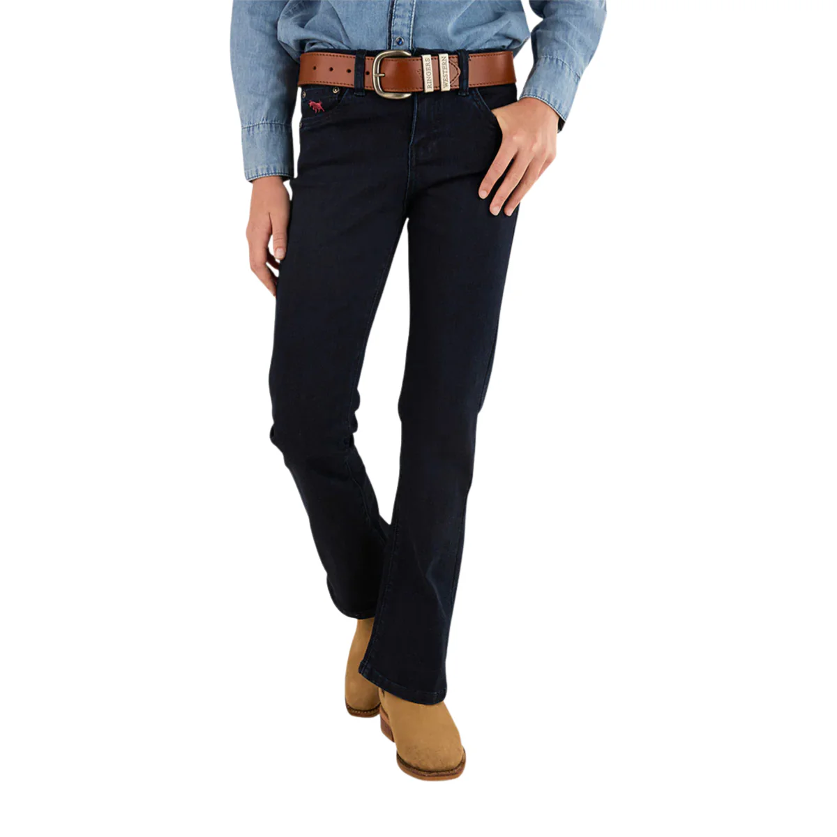Ringers Western Childrens Daphne Rodeo Bootleg Jeans (325014RW) Dark Blue - Image 5