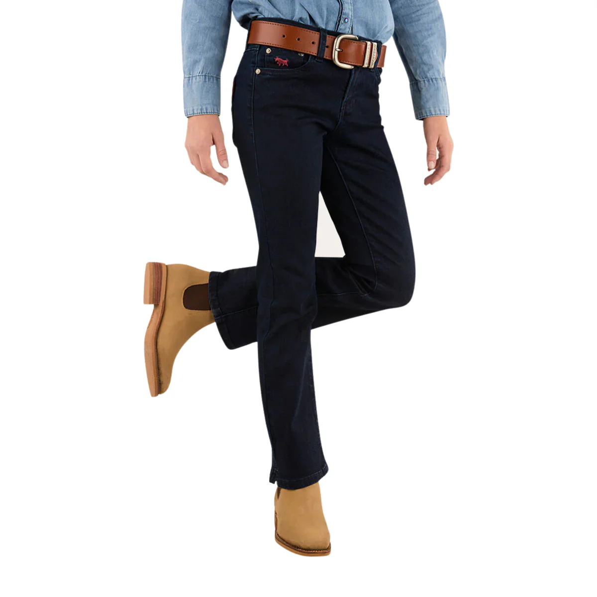 Ringers Western Childrens Daphne Rodeo Bootleg Jeans (325014RW) Dark Blue - Image 6