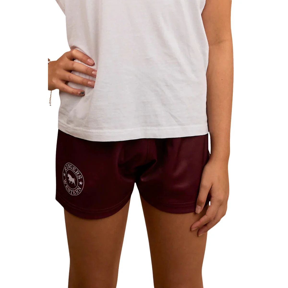 Ringers Western Childrens Footy Shorts (323029RW) Burgundy - Image 4