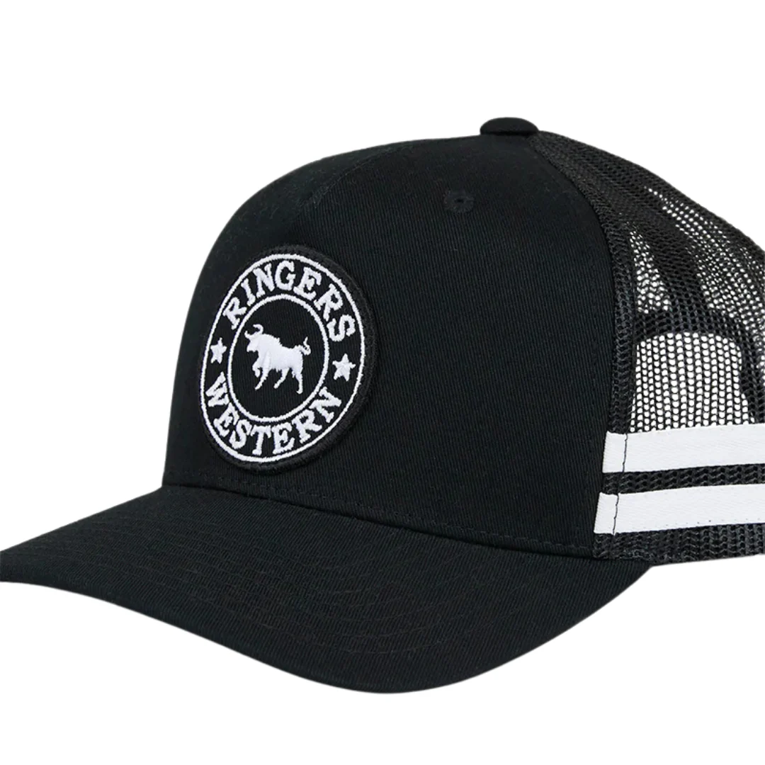 Ringers Western Childrens McCoy Trucker Cap (722041RW) Black with White Print OSFM - Image 2