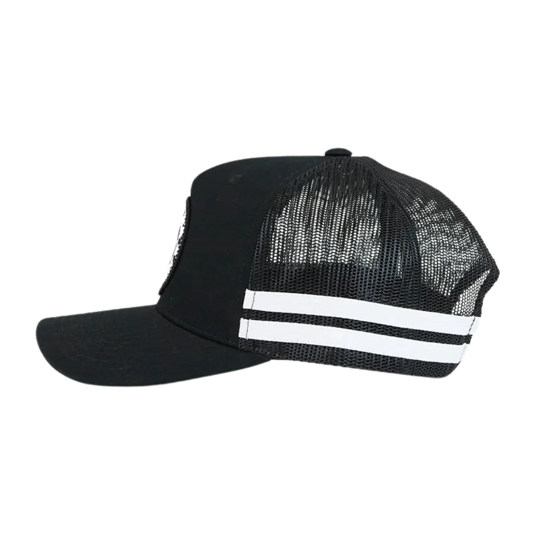 Ringers Western Childrens McCoy Trucker Cap (722041RW) Black with White Print OSFM - Image 3