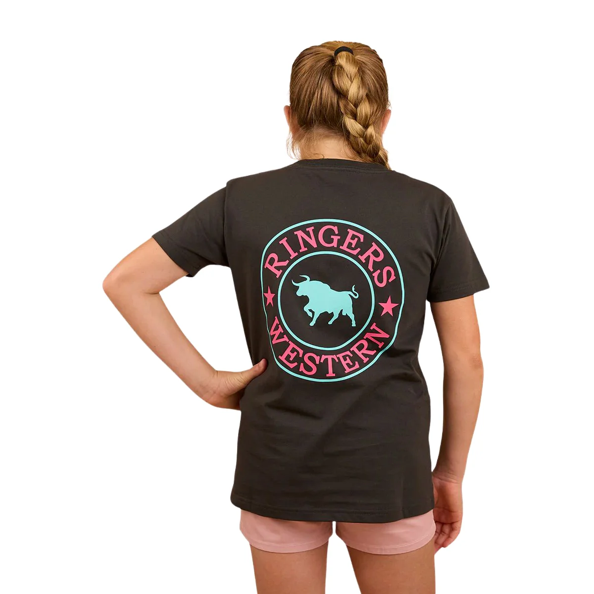Ringers Western Childrens Signature Bull Classic S/S Tee (320004RW) Charcoal/Multi