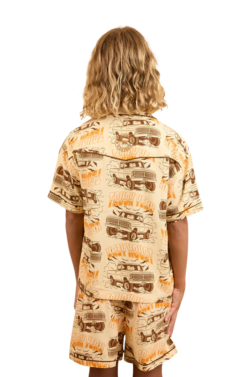 Ringers Western Childrens Truck Yeah Short Pyjama Set (324044RW) Dark Sand - Image 2
