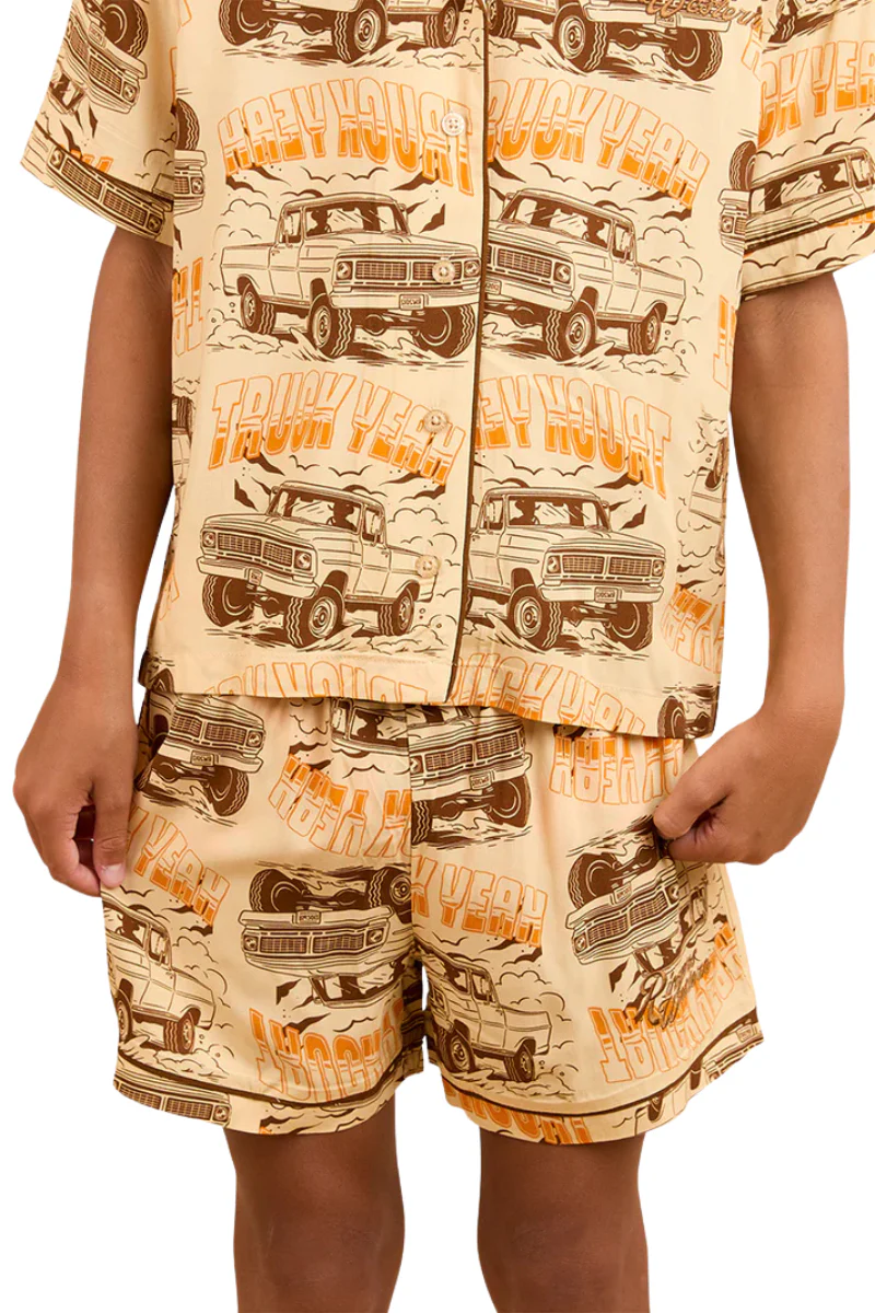 Ringers Western Childrens Truck Yeah Short Pyjama Set (324044RW) Dark Sand - Image 4
