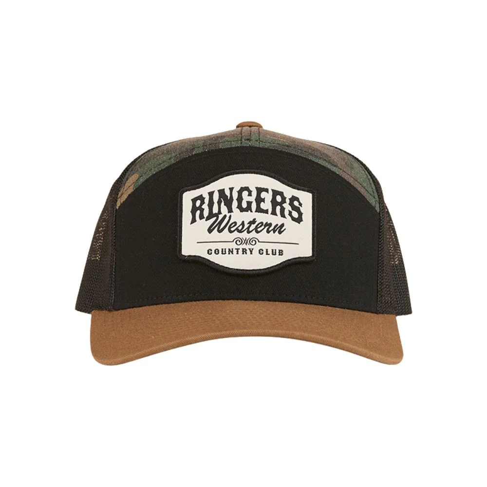 Ringers Western Country Club 7 Panel Cap (424037RW) Black/Camo OSFM - Image 6