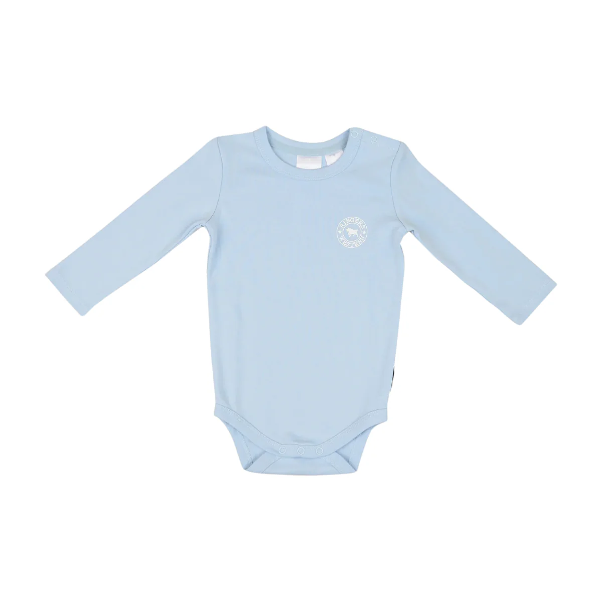 Ringers Western Infants Lil' Rascal Signature Bull L/S Romper (525003RW) Blue/White