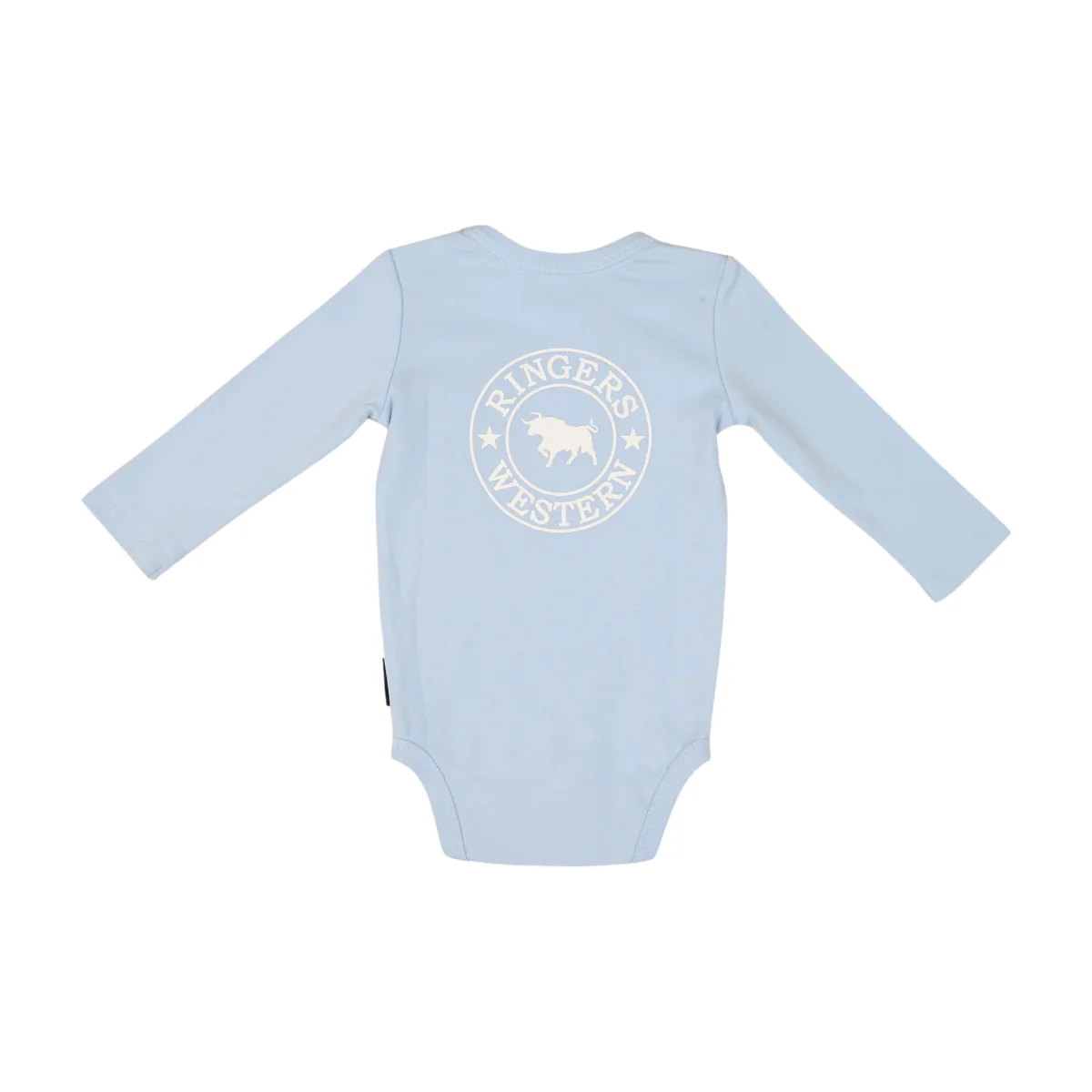 Ringers Western Infants Lil' Rascal Signature Bull L/S Romper (525003RW) Blue/White - Image 2