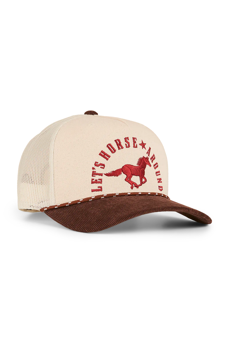 Ringers Western Lets Horse Around Trucker Cap (424029RW) Off White/Chocolate OSFM - Image 5