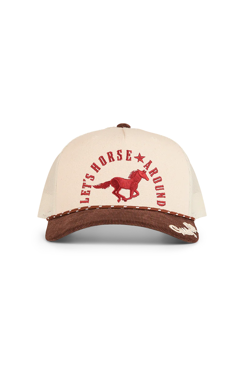 Ringers Western Lets Horse Around Trucker Cap (424029RW) Off White/Chocolate OSFM - Image 6