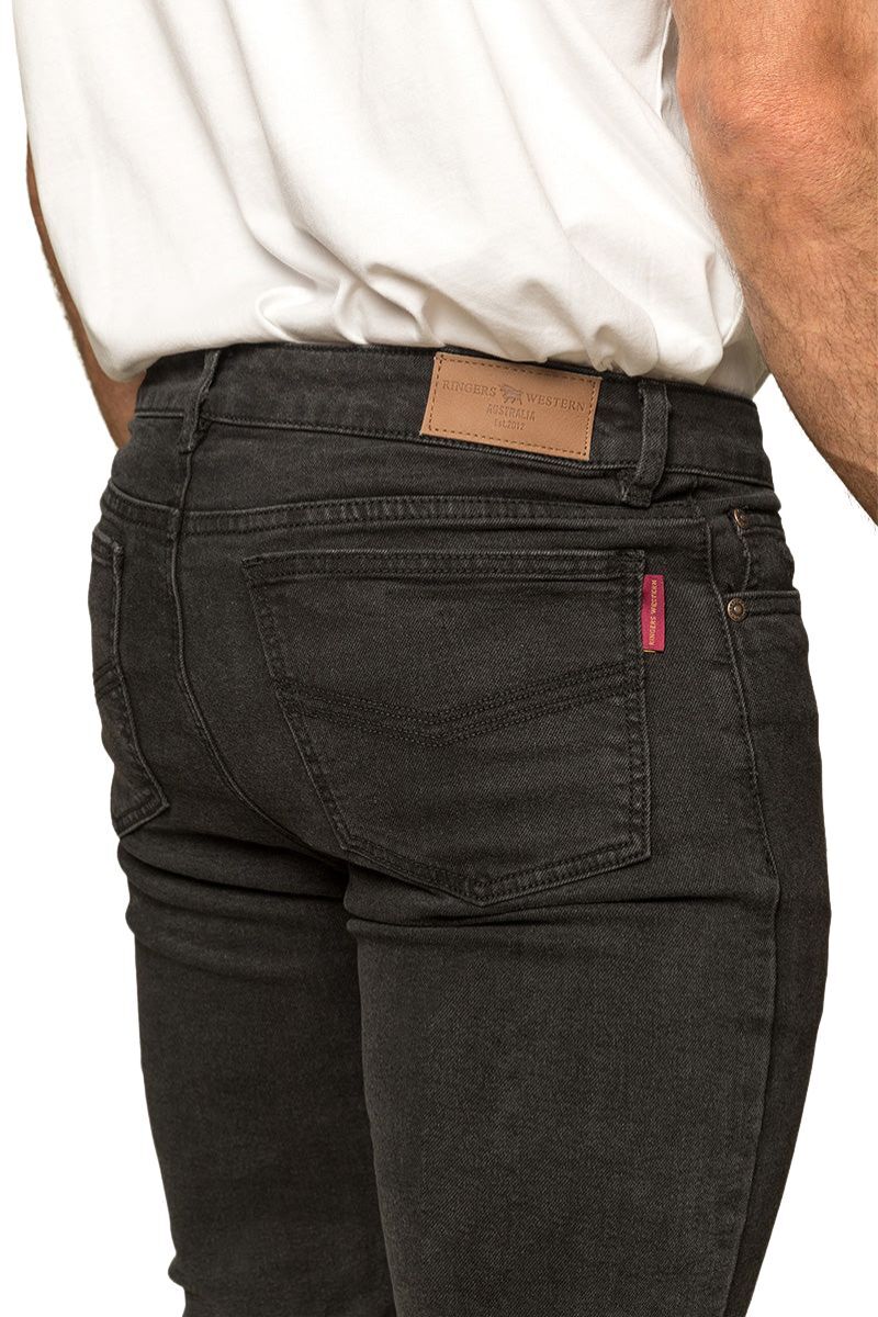 Ringers Western Mens Austin Slim Jeans (120108006) Black - Image 3