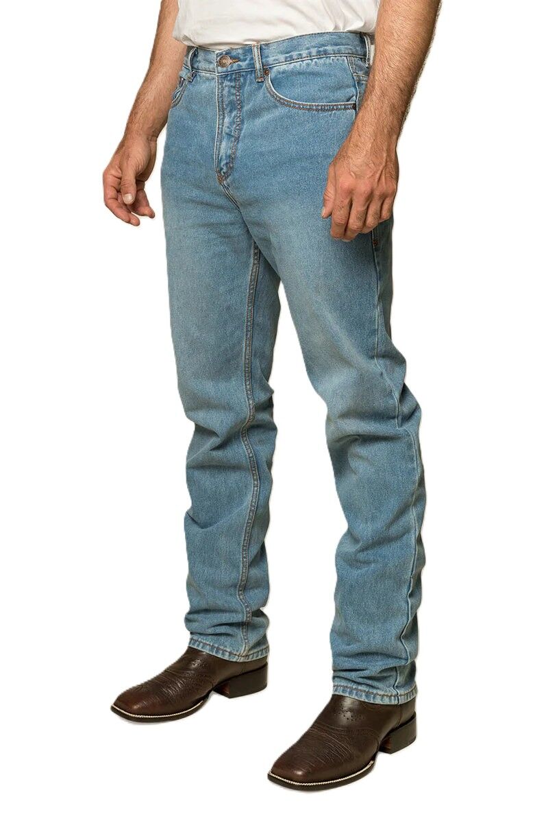 Ringers Western Mens Barrington Slim Fit Mid Rise Jeans (121092RW) Light Wash Blue - Image 11