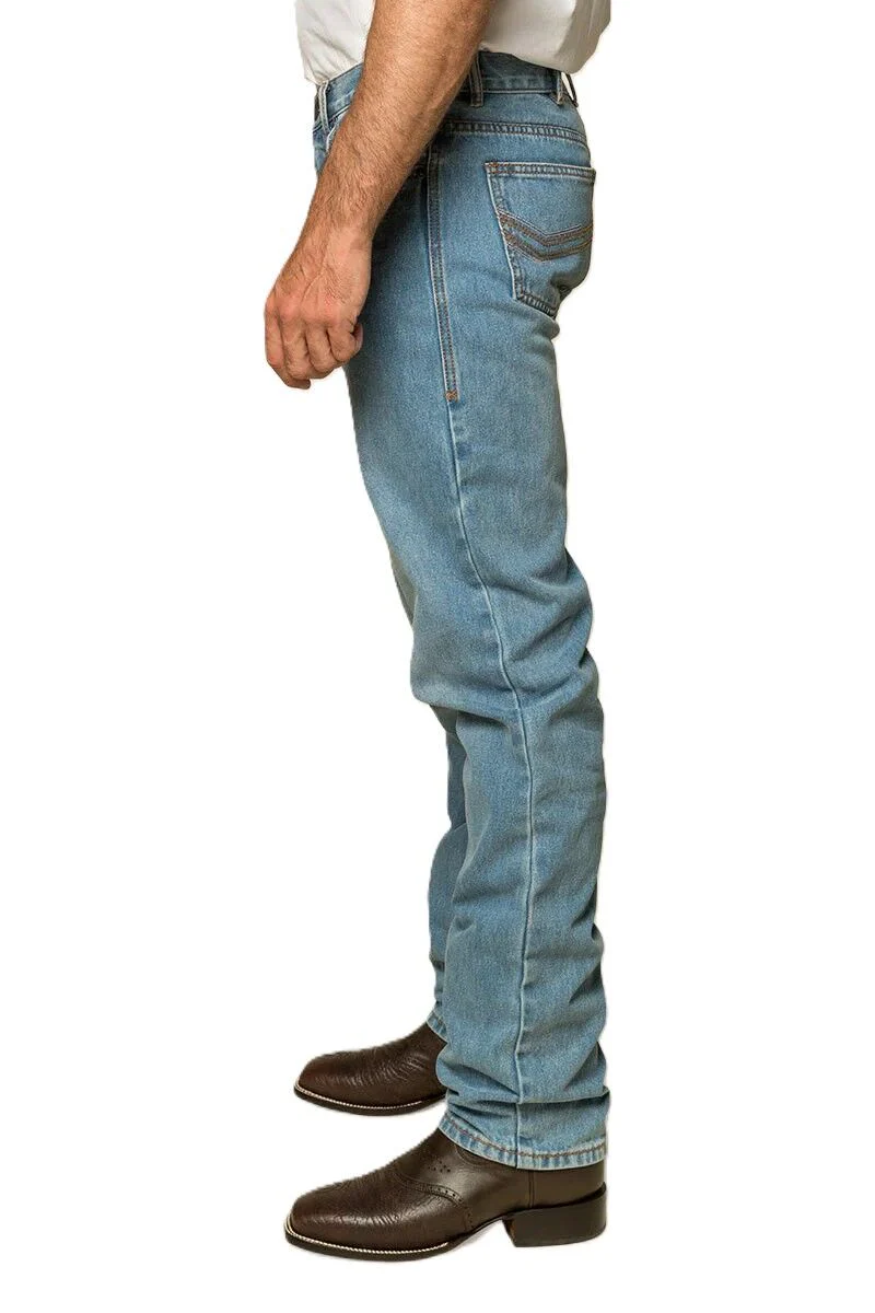 Ringers Western Mens Barrington Slim Fit Mid Rise Jeans (121092RW) Light Wash Blue - Image 5