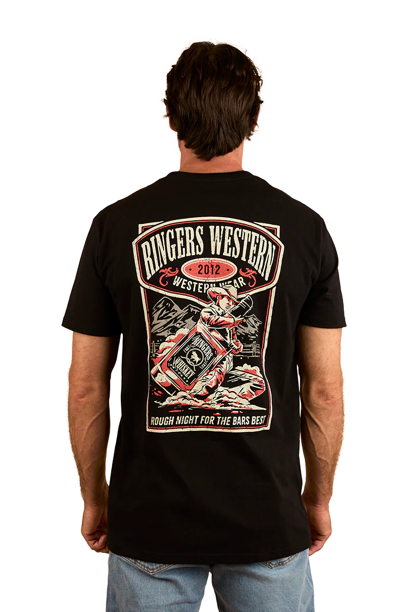 Ringers Western Mens Bars Best S/S Tee (124076RW) Black