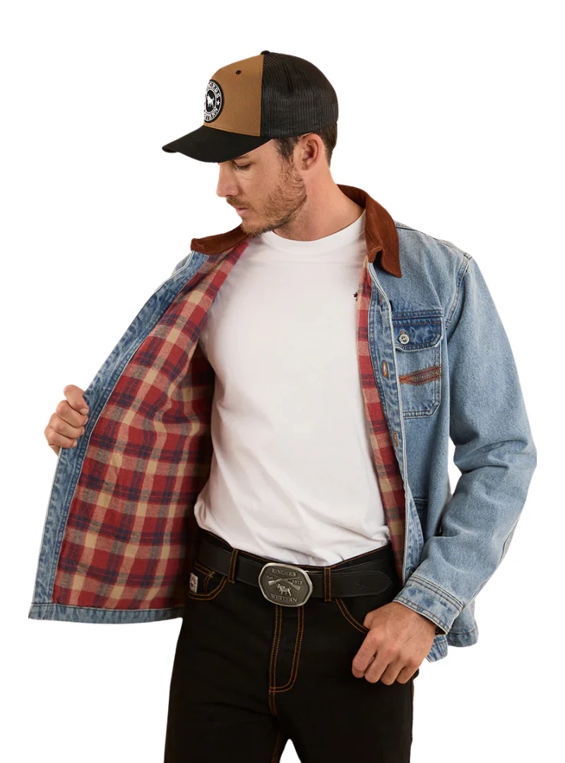 Ringers Western Mens Bellbrae L/S Overshirt (124016RW) Light Wash Blue - Image 2