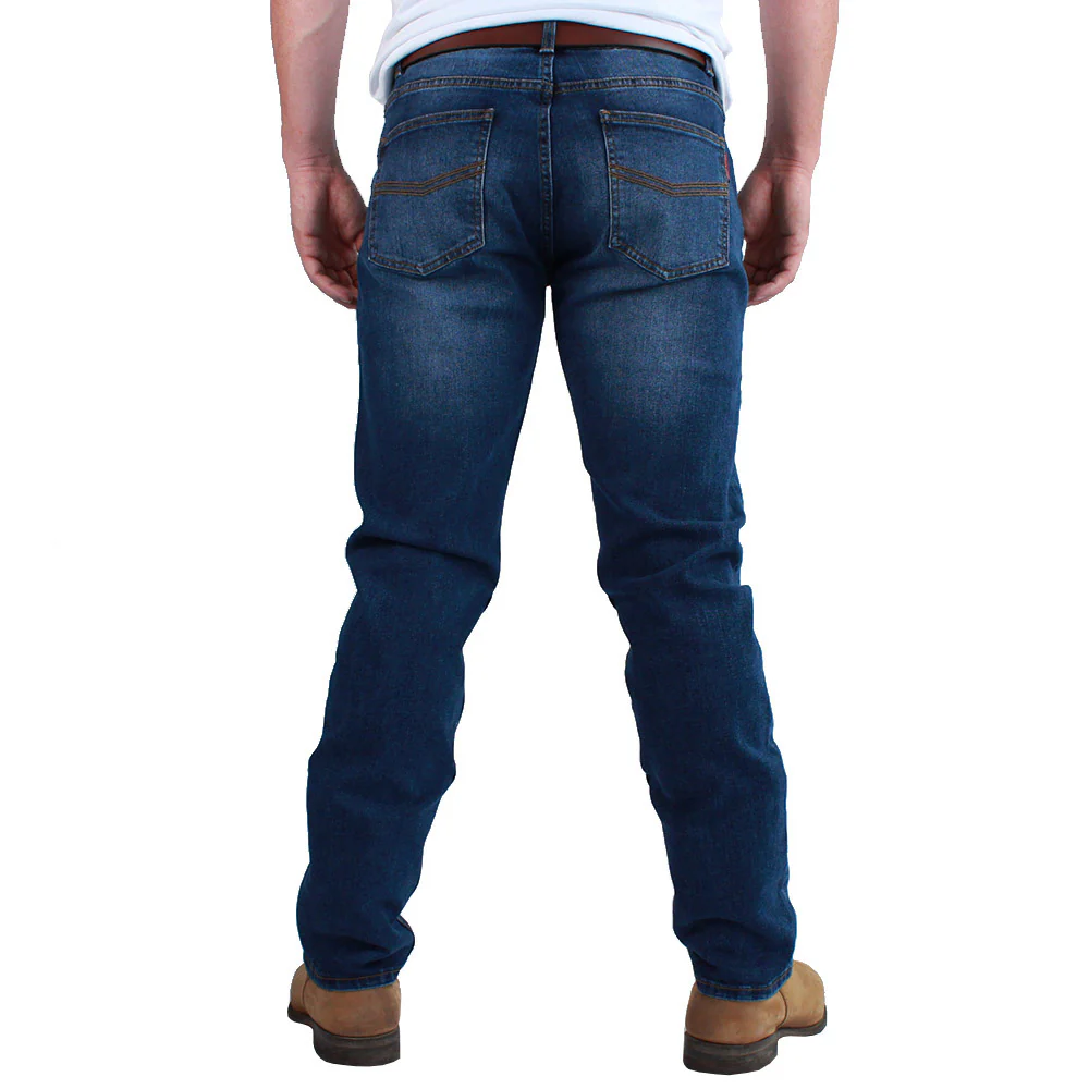 Ringers Western Mens Burke Classic Fit Slim Leg Jeans (117108002) Mid Blue - Image 3