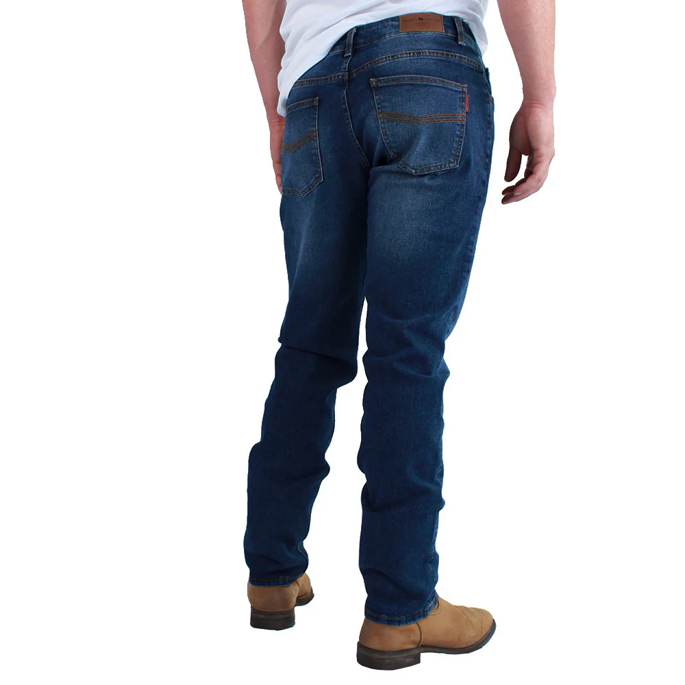 Ringers Western Mens Burke Classic Fit Slim Leg Jeans (117108002) Mid Blue - Image 4