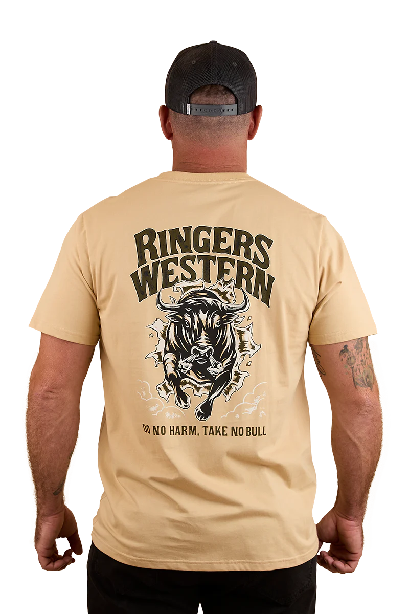 Ringers Western Mens Do No Harm Loose Fit S/S Tee (124067RW) Dark Sand