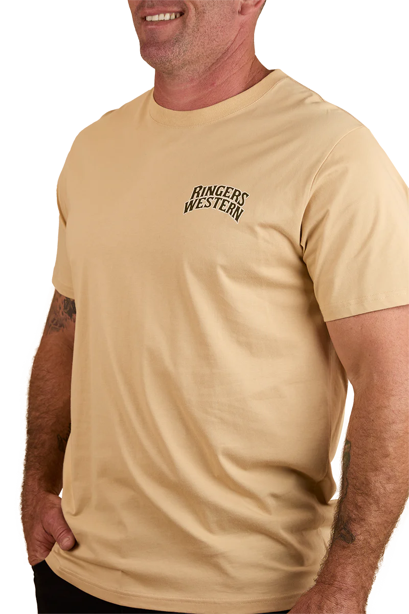 Ringers Western Mens Do No Harm Loose Fit S/S Tee (124067RW) Dark Sand - Image 3