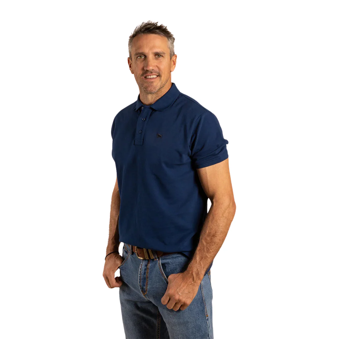 Ringers Western Mens Essential Polo (122011RW) Navy - Image 3