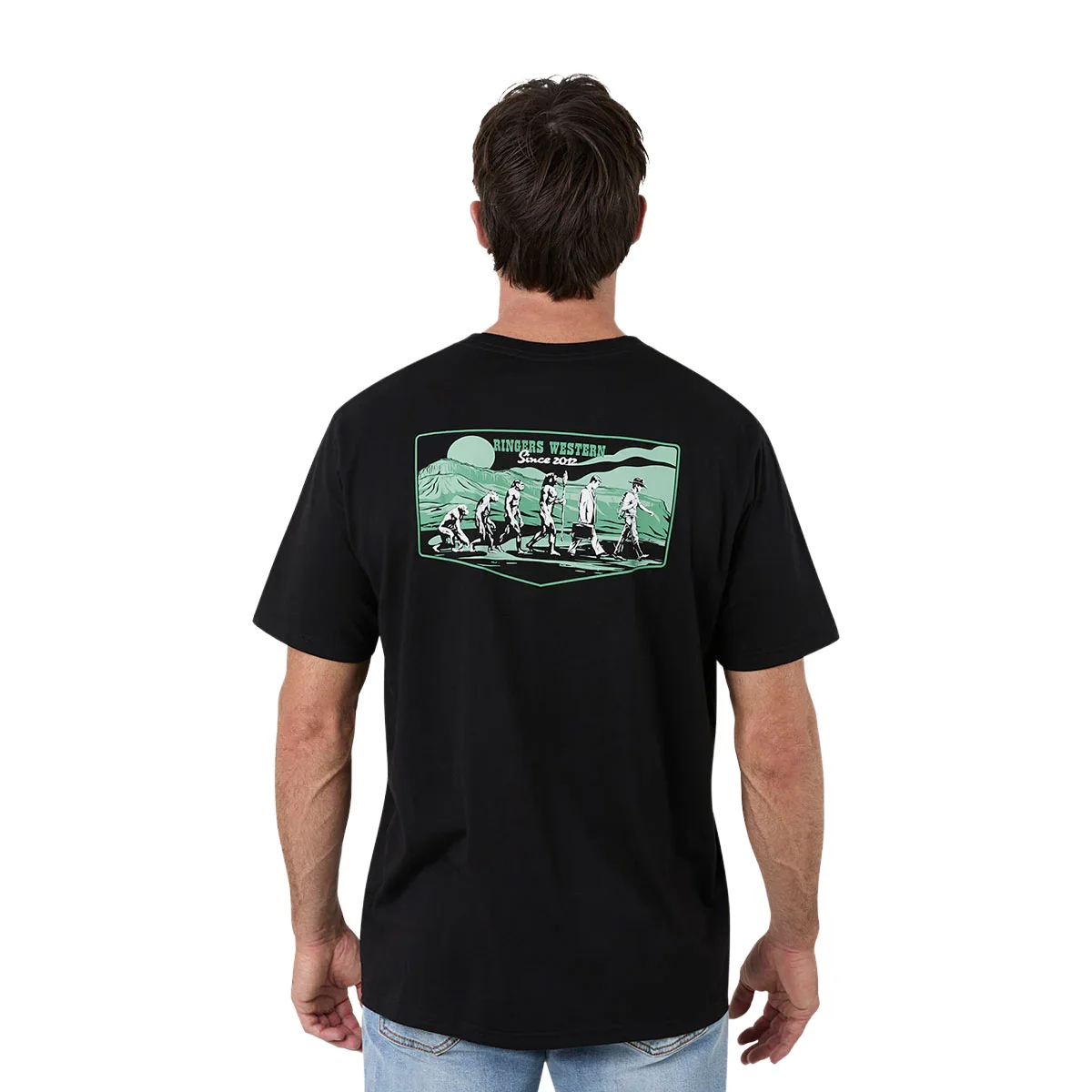 Ringers Western Mens Evolution of The Cowboy Loose Fit S/S Tee (125063RW) Black