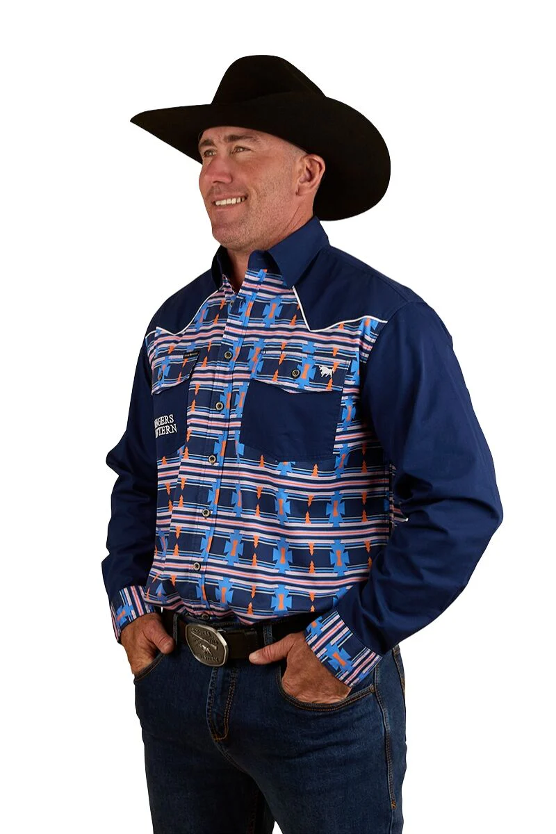 Ringers Western Mens Friday Night Limited Edition L/S Shirt (124071RW) Navy - Image 2