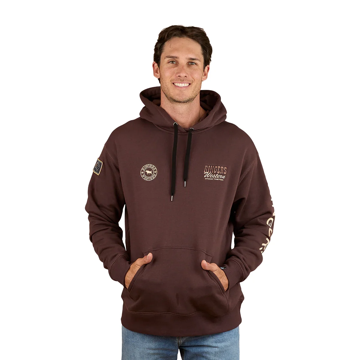 Ringers Western Mens Garbala Oversized Pullover Hoodie (125018RW) Dark Chocolate - Image 3