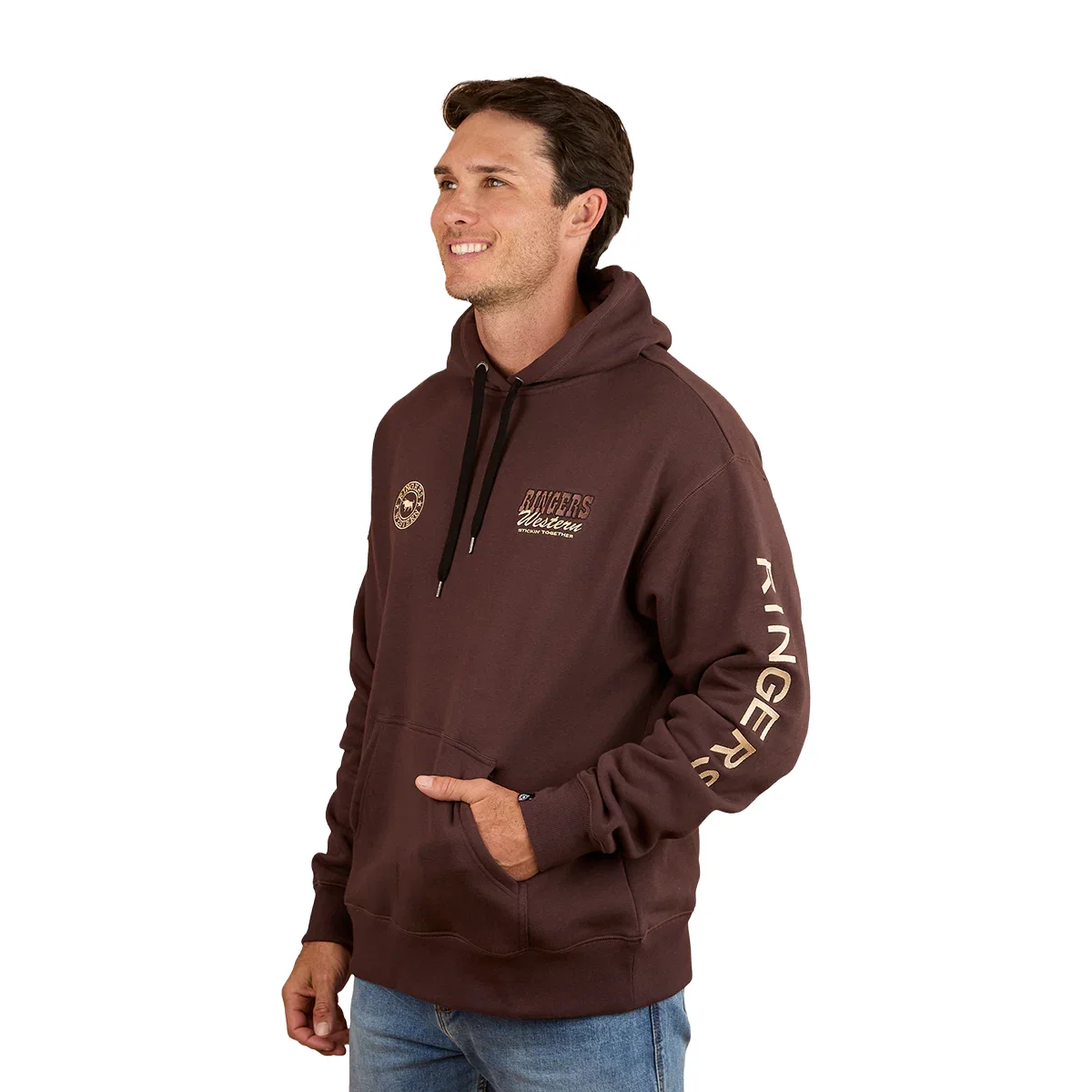 Ringers Western Mens Garbala Oversized Pullover Hoodie (125018RW) Dark Chocolate - Image 4