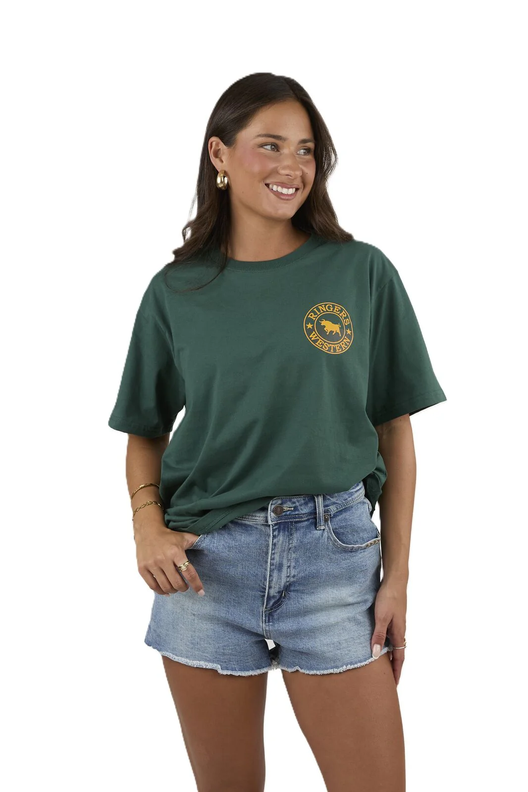 Ringers Western Mens Good Bloke Loose Fit S/S Tee (125072RW) Pine - Image 4