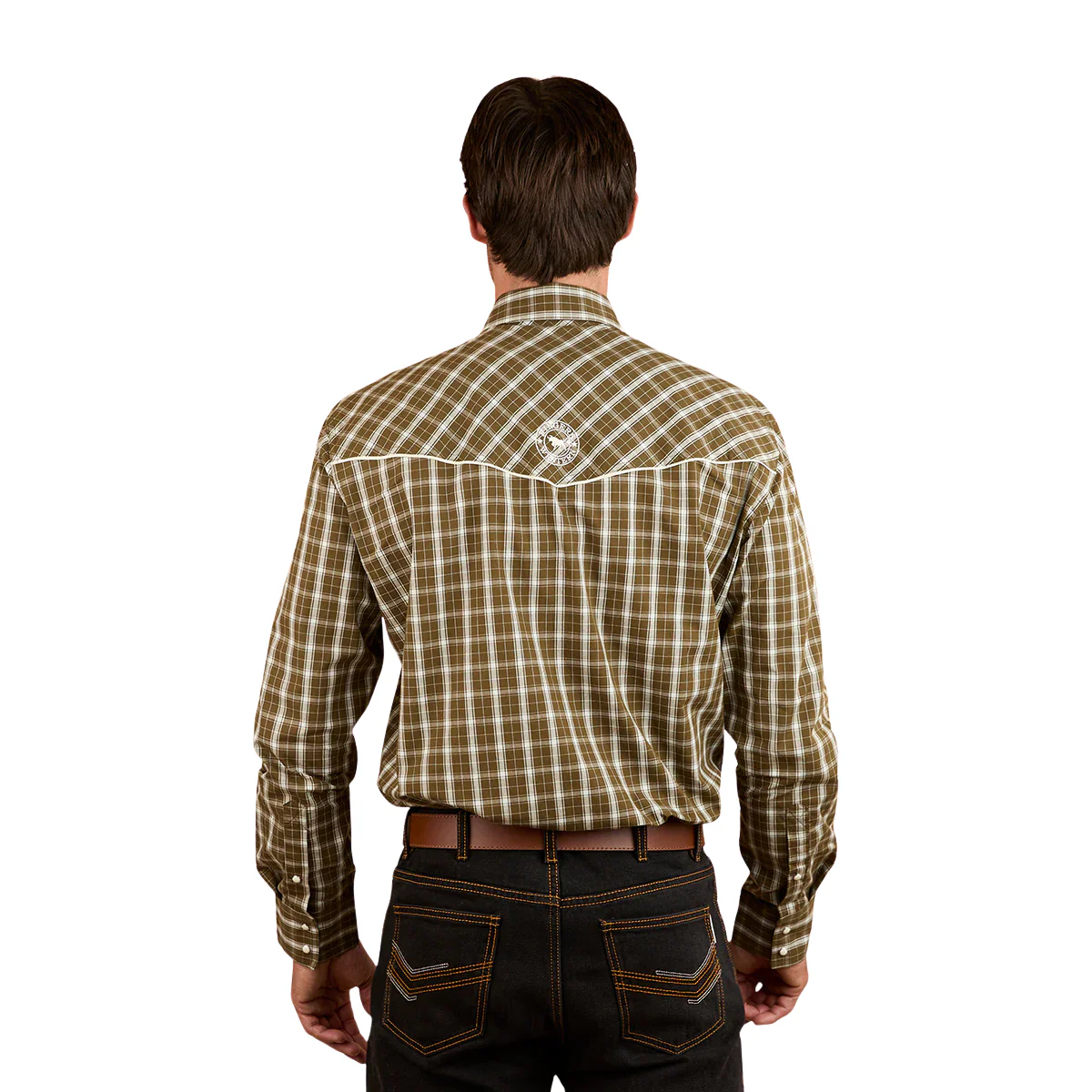 Ringers Western Mens Greenhide L/S Western Shirt (125047RW) Olive - Image 4