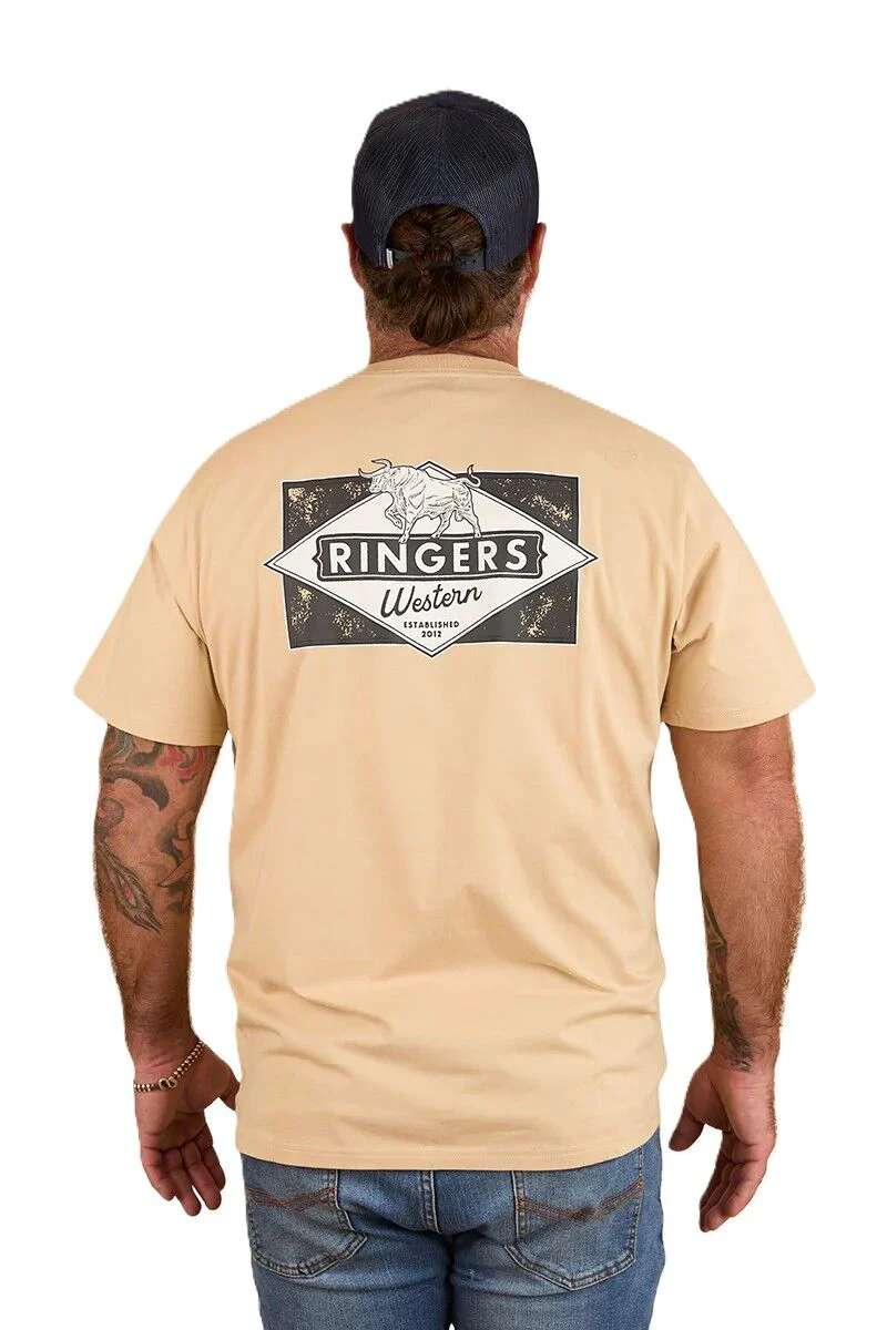 Ringers Western Mens Hometown Loose Fit S/S Tee (124032RW) Dark Sand