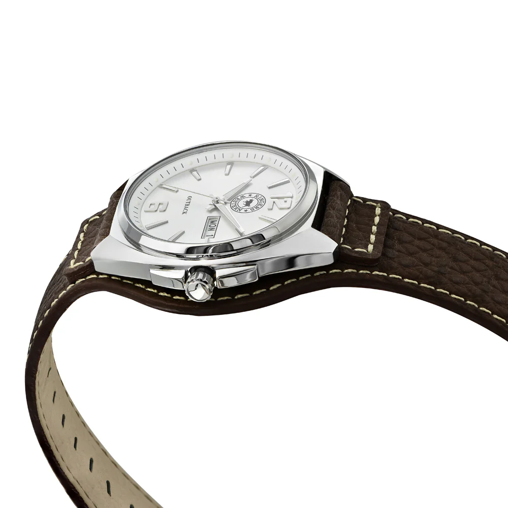 Ringers Western Mens Leather Band Watch (RW-WW01SWT) Silver/White [GD] - Image 3