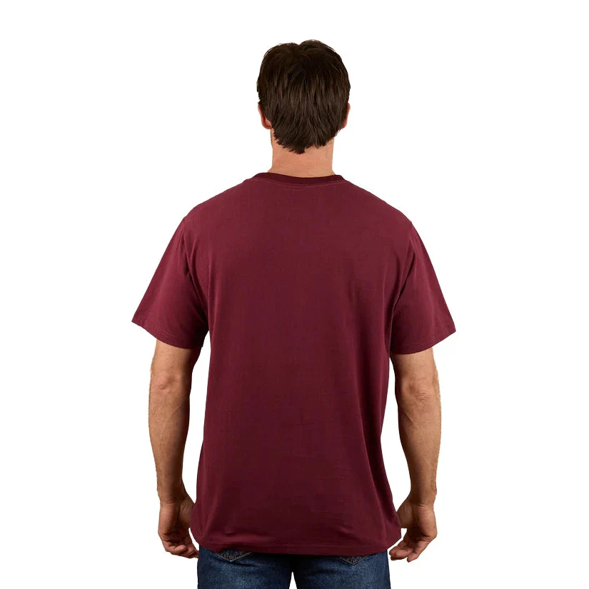 Ringers Western Mens Princeton Loose Fit S/S Tee (123109RW) Cabernet - Image 2
