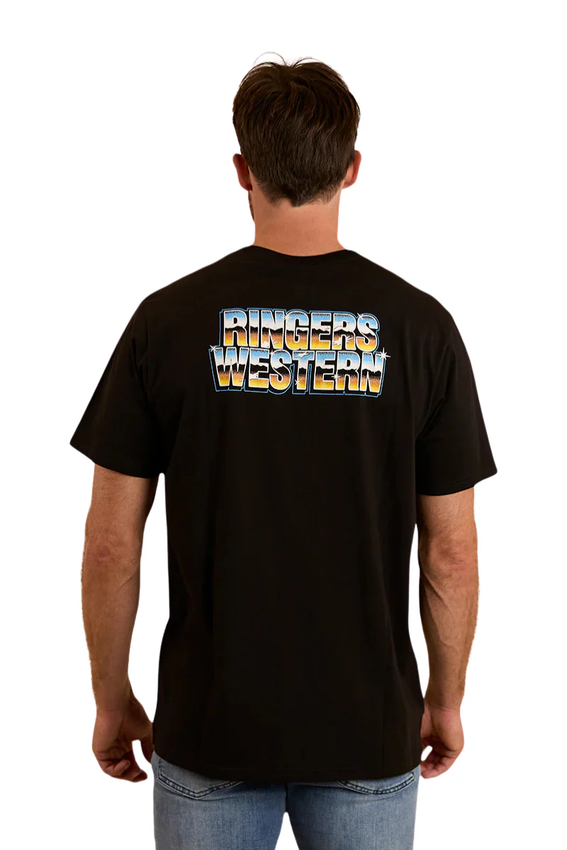 Ringers Western Mens Revhead Loose Fit S/S Tee (124035RW) Black [SD]