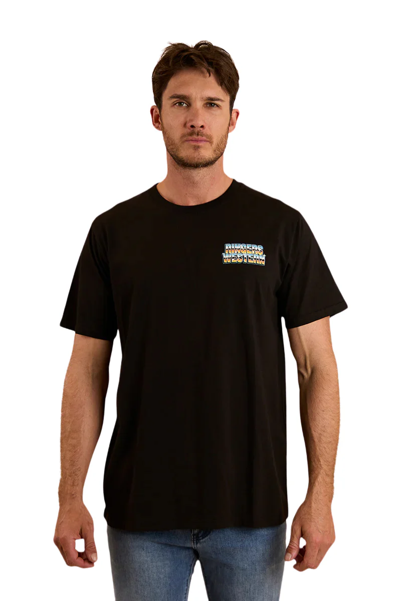 Ringers Western Mens Revhead Loose Fit S/S Tee (124035RW) Black [SD] - Image 2